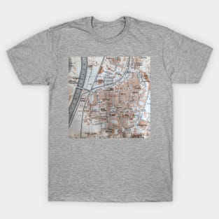 Trento, Italy antique map, gray brown black T-Shirt